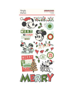 Simple Stories Say Cheese Classic Mouse Christmas 6x12 Inch Chipboard Stickers (25208)