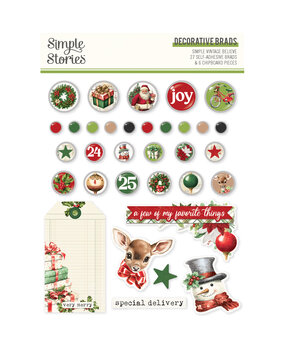 Simple Stories Simple Vintage Believe Decorative Brads (25534)