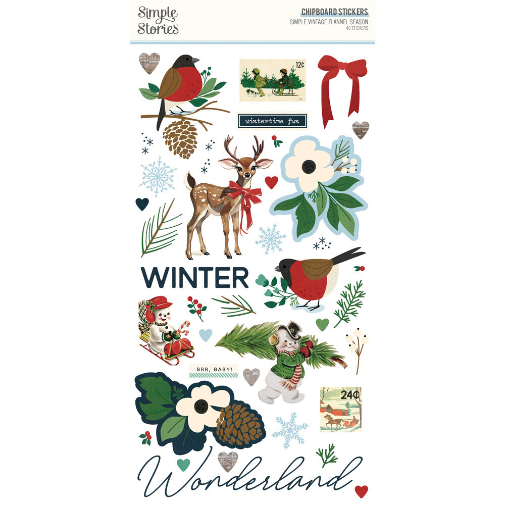 Simple Stories Simple Vintage Flannel Season 6x12 Inch Chipboard Stickers (25317) (OUTLET)
