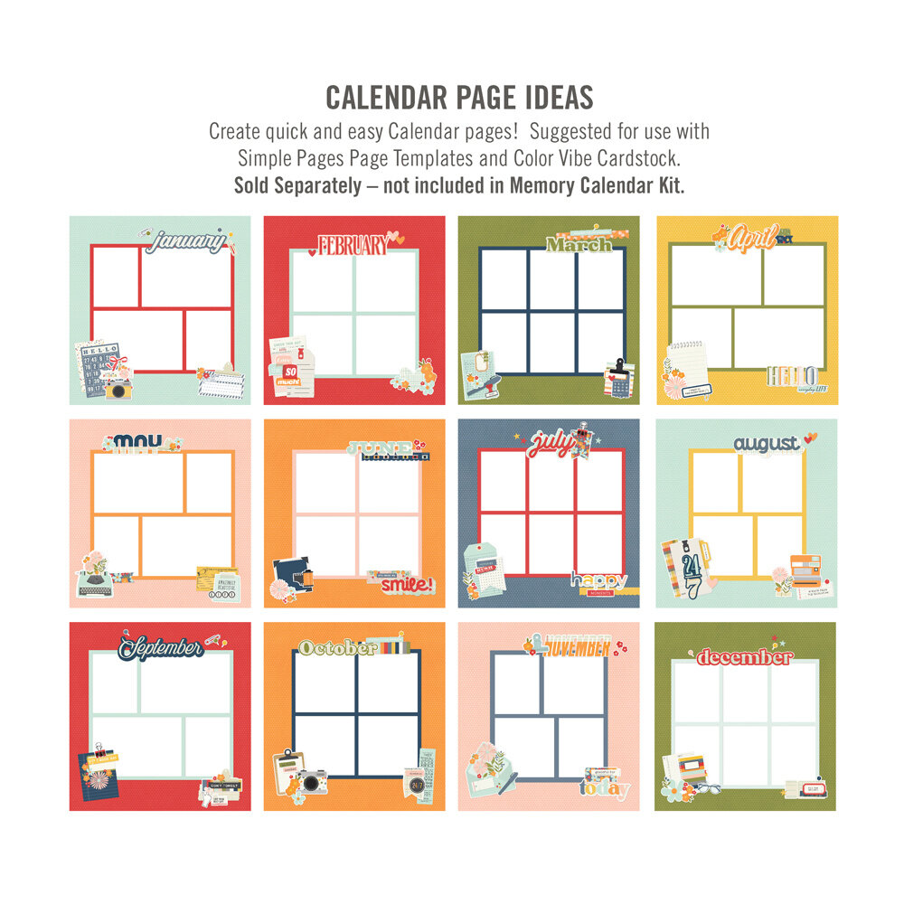 Simple Stories Life In Photos 12 Month Memory Calendar (25681) Simple Stories Life In Photos 12 Month Memory Calendar (25681)
