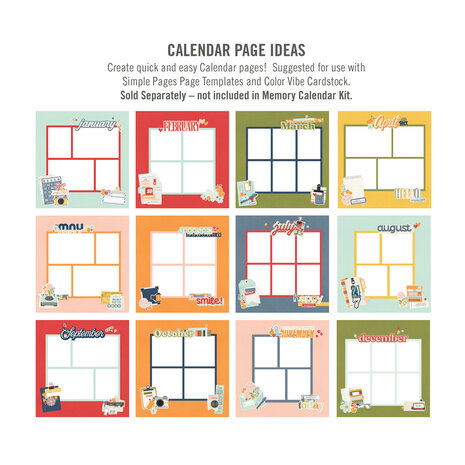 Simple Stories Life In Photos 12 Month Memory Calendar (25681) Simple Stories Life In Photos 12 Month Memory Calendar (25681)