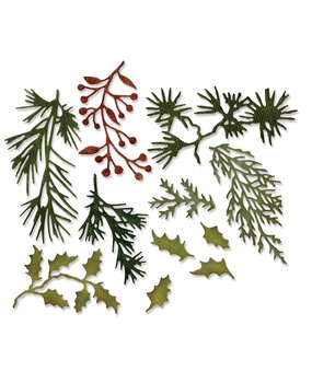 Sizzix Thinlits Die by Tim Holtz Holiday Greens Mini (11pcs) (661597) Sizzix Thinlits Die by Tim Holtz Holiday Greens Mini (11pcs) (661597)