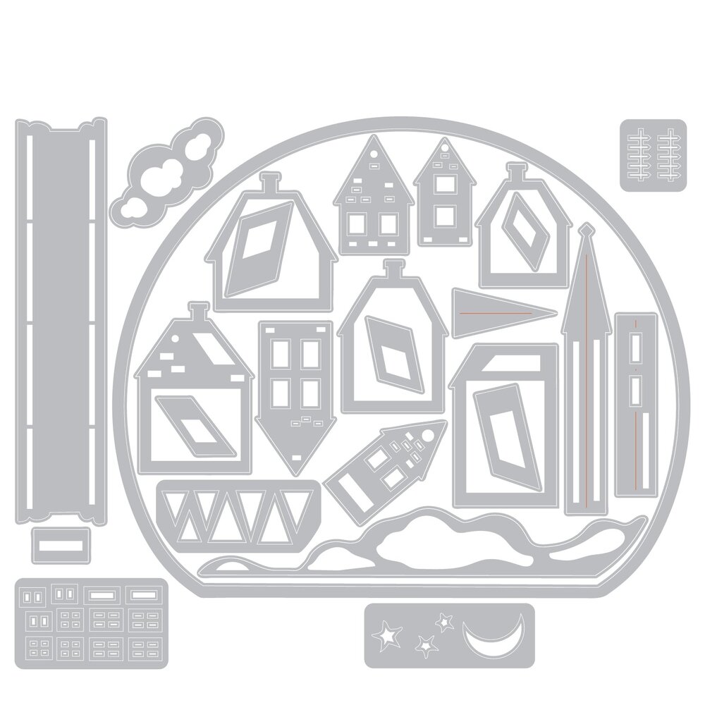 Sizzix Thinlits Die by Tim Holtz Snowglobe #2 (26pcs) (662421) Sizzix Thinlits Die by Tim Holtz Snowglobe #2 (26pcs) (662421)