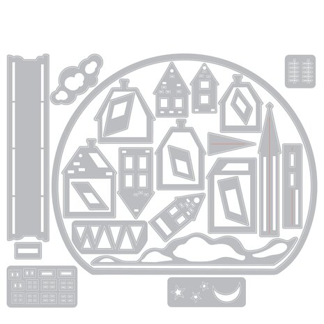 Sizzix Thinlits Die by Tim Holtz Snowglobe #2 (26pcs) (662421) Sizzix Thinlits Die by Tim Holtz Snowglobe #2 (26pcs) (662421)