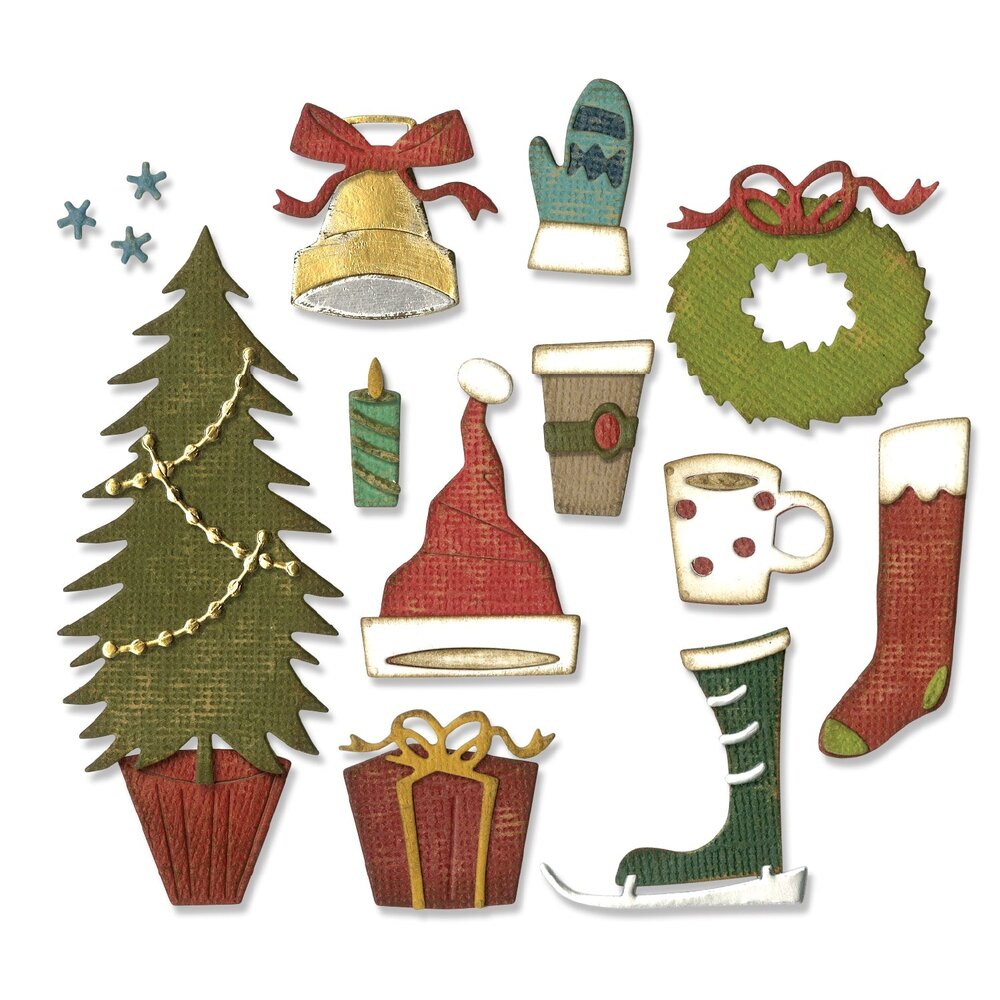 Sizzix Thinlits Die by Tim Holtz Festive Things (12pcs) (664191) Sizzix Thinlits Die by Tim Holtz Festive Things (12pcs) (664191)
