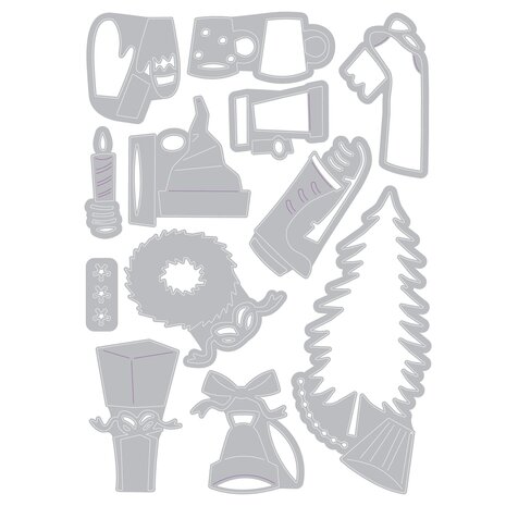 Sizzix Thinlits Die by Tim Holtz Festive Things (12pcs) (664191) Sizzix Thinlits Die by Tim Holtz Festive Things (12pcs) (664191)