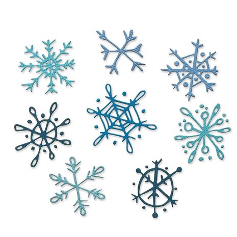 Sizzix Thinlits Die by Tim Holtz Scribbly Snowflakes (8pcs) (665582) Sizzix Thinlits Die by Tim Holtz Scribbly Snowflakes (8pcs) (665582)