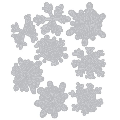 Sizzix Thinlits Die by Tim Holtz Scribbly Snowflakes (8pcs) (665582) Sizzix Thinlits Die by Tim Holtz Scribbly Snowflakes (8pcs) (665582)