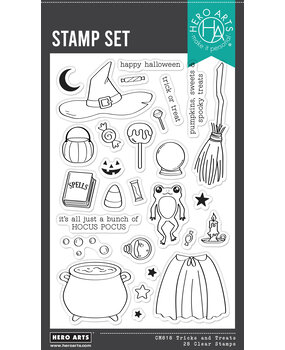 Hero Arts Hocus Pocus Clear Stamp Set Tricks and Treats (CM818)
