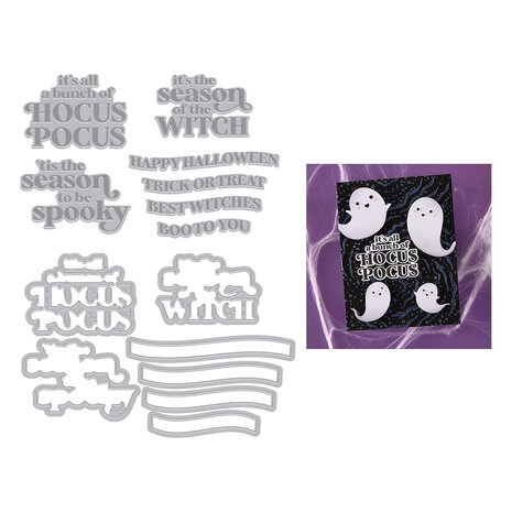 Hero Arts Hocus Pocus Letterpress + Foil & Cut Spooky Season (HD101)