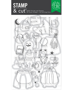Hero Arts Hocus Pocus Stamp & Cut Set Tricks and Treats (DC327)
