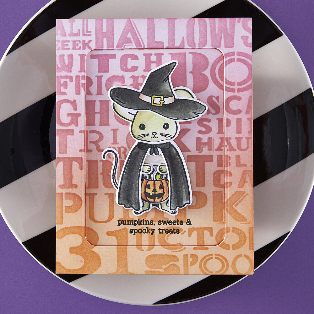 Hero Arts Hocus Pocus Stamp & Cut Set Tricks and Treats (DC327)