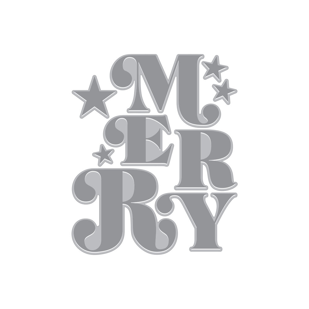 Hero Arts Very Merry Letterpress + Foil Plate Merry (HP124)