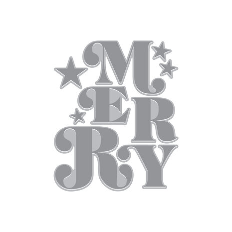 Hero Arts Very Merry Letterpress + Foil Plate Merry (HP124)