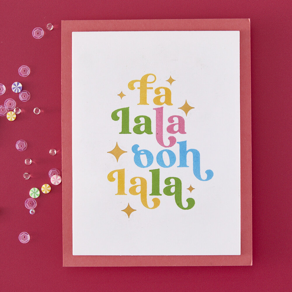 Hero Arts Very Merry Letterpress + Foil Plate Fa La La (HP123)