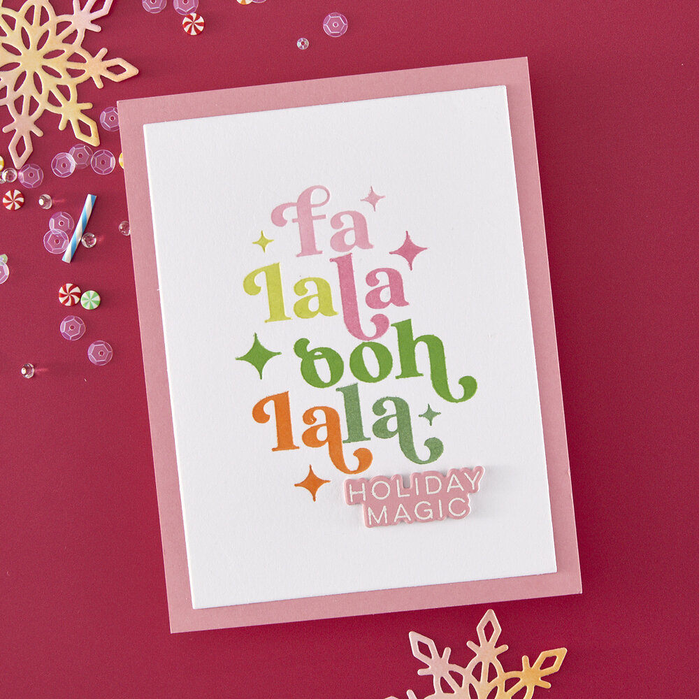 Hero Arts Very Merry Letterpress + Foil Plate Fa La La (HP123)