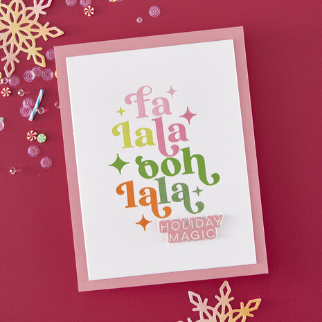 Hero Arts Very Merry Letterpress + Foil Plate Fa La La (HP123)