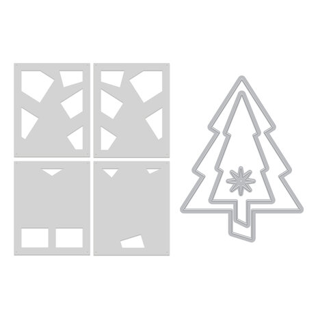 Hero Arts Very Merry Die & Stencil Bundle Tree (WB1180)