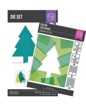Hero Arts Very Merry Die & Stencil Bundle Tree (WB1180)