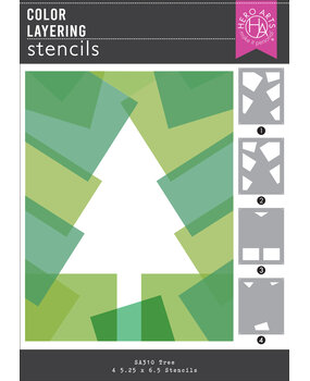 Hero Arts Very Merry Color Layering Stencils Tree (SA310)