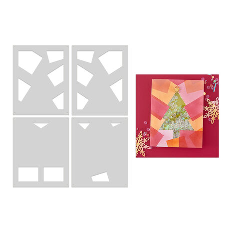 Hero Arts Very Merry Color Layering Stencils Tree (SA310) Hero Arts Very Merry Color Layering Stencils Tree (SA310)