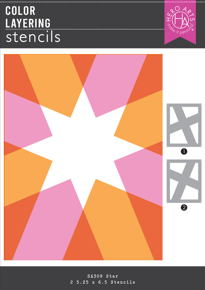 Hero Arts Very Merry Color Layering Stencils Star (SA309)