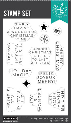 Hero Arts Very Merry Clear Stamp Set Modern Holiday Greetings (CM815)