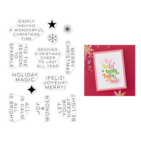 Hero Arts Very Merry Clear Stamp Set Modern Holiday Greetings (CM815)