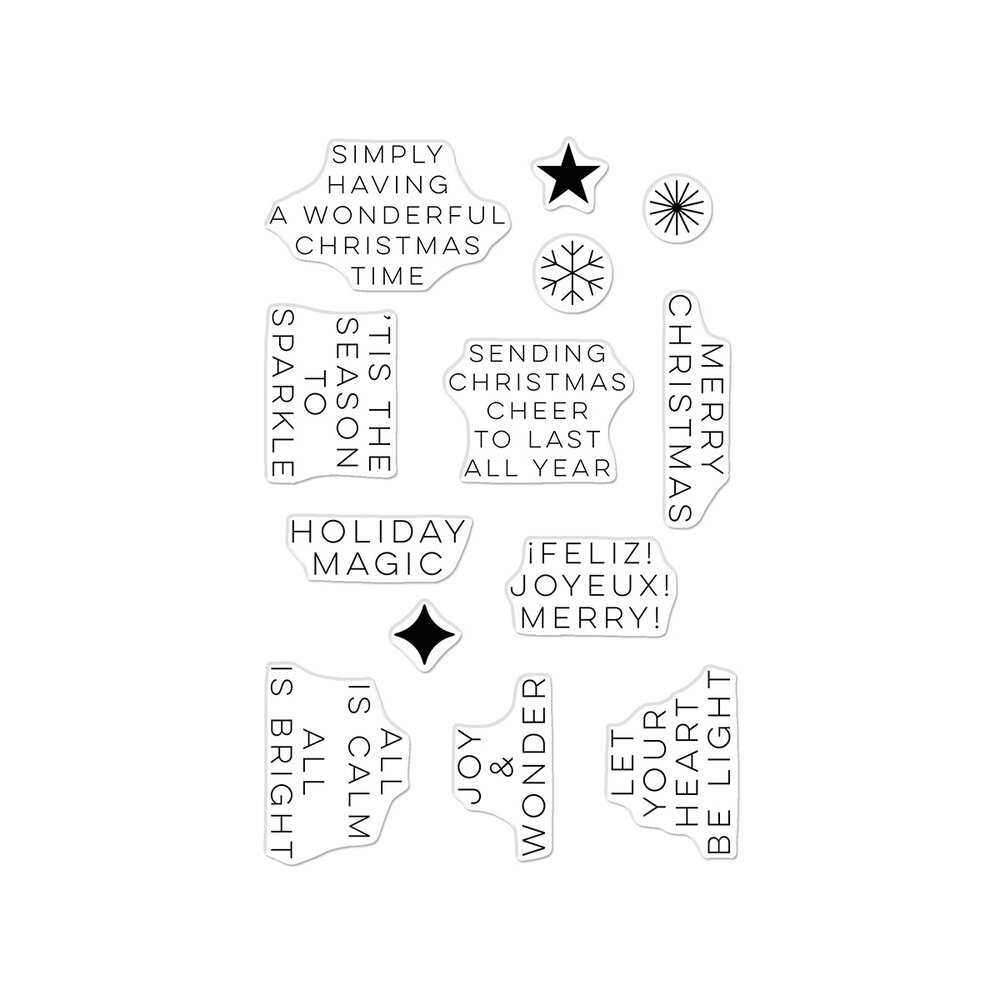 Hero Arts Very Merry Clear Stamp Set Modern Holiday Greetings (CM815)
