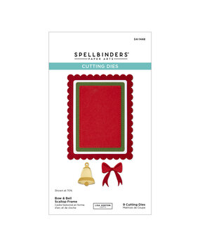 Spellbinders All About Christmas Etched Dies Bow & Bell Scallop Frame (S4-1448) Spellbinders All About Christmas Etched Dies Bow & Bell Scallop Frame (S4-1448)