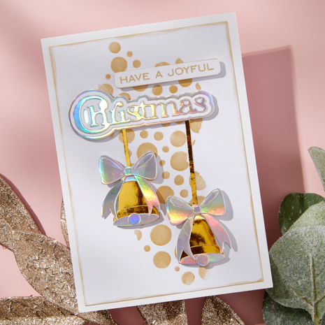 Spellbinders All About Christmas Etched Dies Bow & Bell Scallop Frame (S4-1448) Spellbinders All About Christmas Etched Dies Bow & Bell Scallop Frame (S4-1448)