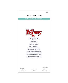 Spellbinders All About Christmas Clear Stamp & Die Set Merry Sentiments (SDS-205)