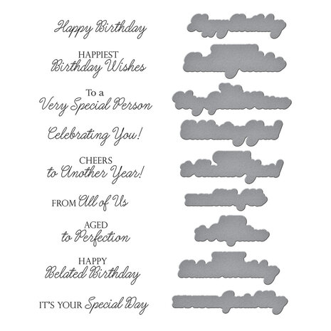 Spellbinders Texture & Foliage BetterPress Plate & Die Set Birthday Wishes Sentiments (BP-318) Spellbinders Texture & Foliage BetterPress Plate & Die Set Birthday Wishes Sentiments (BP-318)