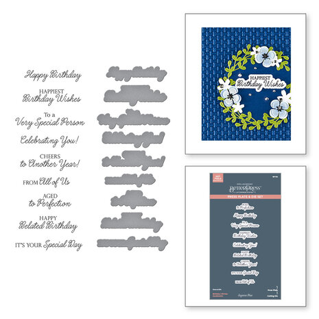 Spellbinders Texture & Foliage BetterPress Plate & Die Set Birthday Wishes Sentiments (BP-318) Spellbinders Texture & Foliage BetterPress Plate & Die Set Birthday Wishes Sentiments (BP-318)