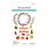 Spellbinders Texture & Foliage Etched Dies Autumn Greetings Wreath (S4-1456)