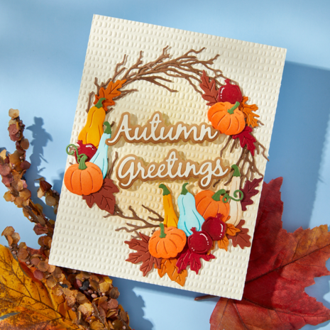 Spellbinders Texture & Foliage Etched Dies Autumn Greetings Wreath (S4-1456) Spellbinders Texture & Foliage Etched Dies Autumn Greetings Wreath (S4-1456)