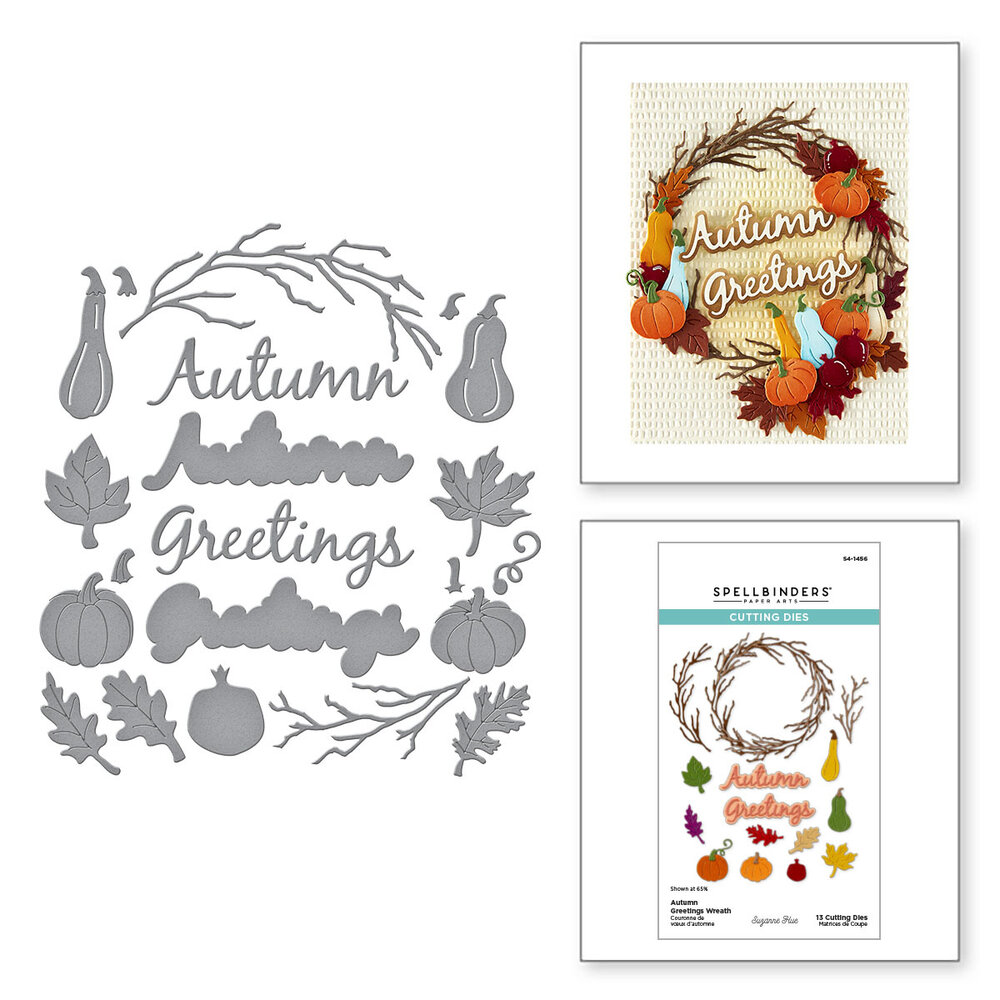 Spellbinders Texture & Foliage Etched Dies Autumn Greetings Wreath (S4-1456) Spellbinders Texture & Foliage Etched Dies Autumn Greetings Wreath (S4-1456)