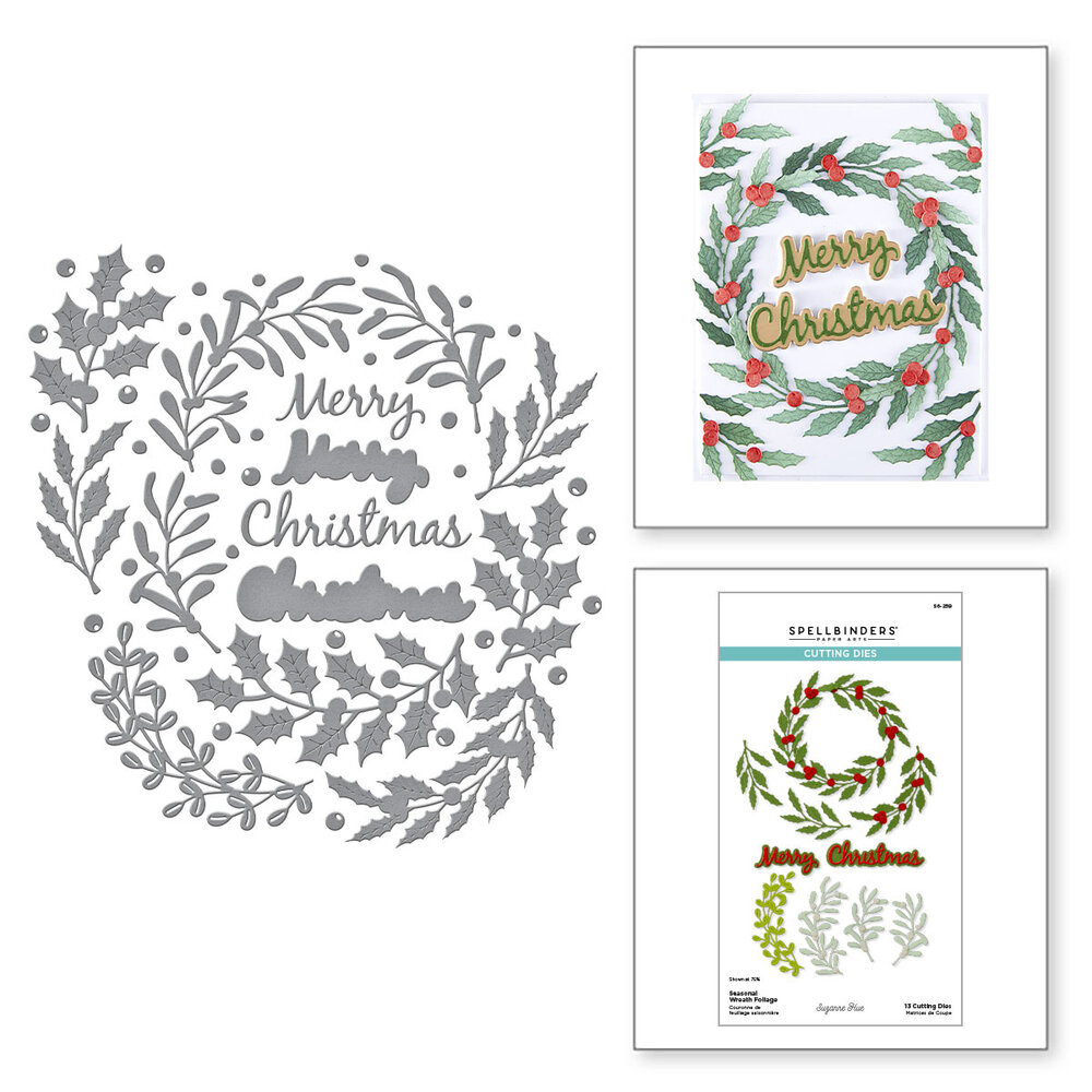 Spellbinders Texture & Foliage Etched Dies Seasonal Wreath Foliage (S6-259) Spellbinders Texture & Foliage Etched Dies Seasonal Wreath Foliage (S6-259)