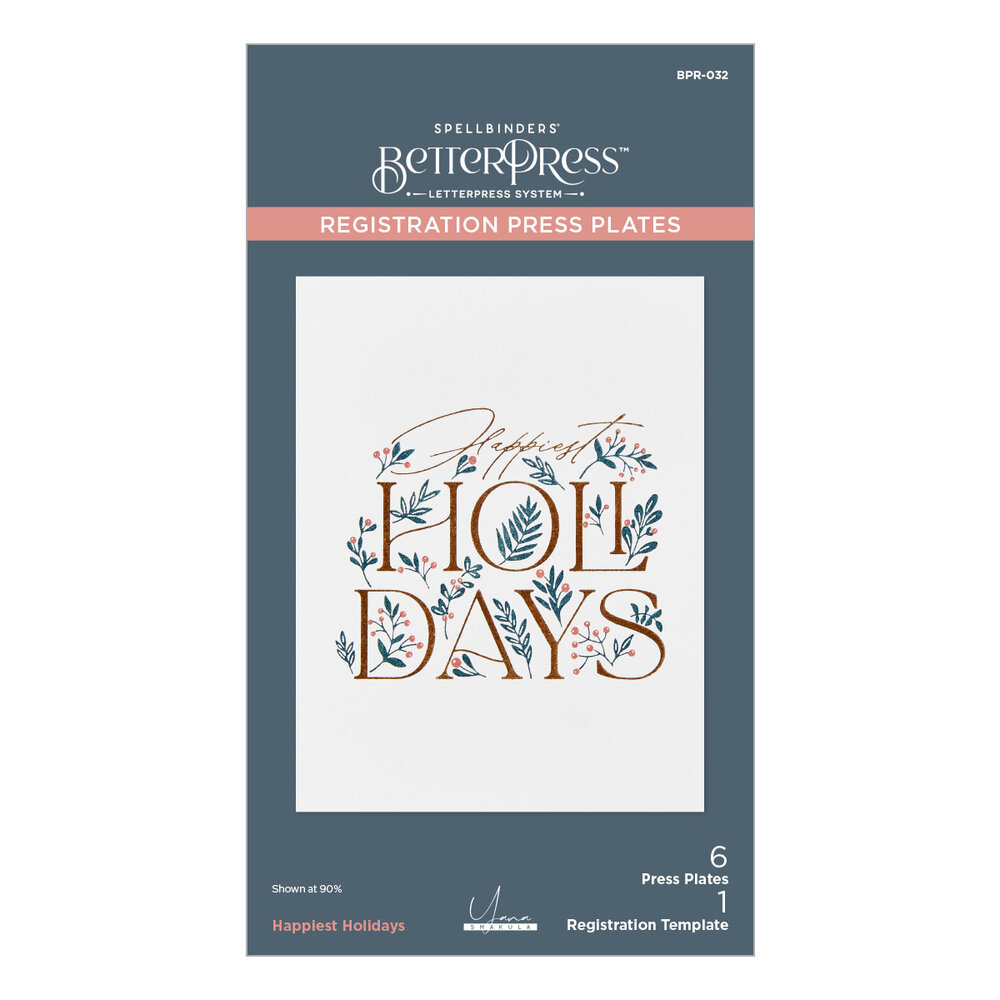 Spellbinders City Holiday Press Plate Set Happiest Holidays Registration (BPR-032) Spellbinders City Holiday Press Plate Set Happiest Holidays Registration (BPR-032)
