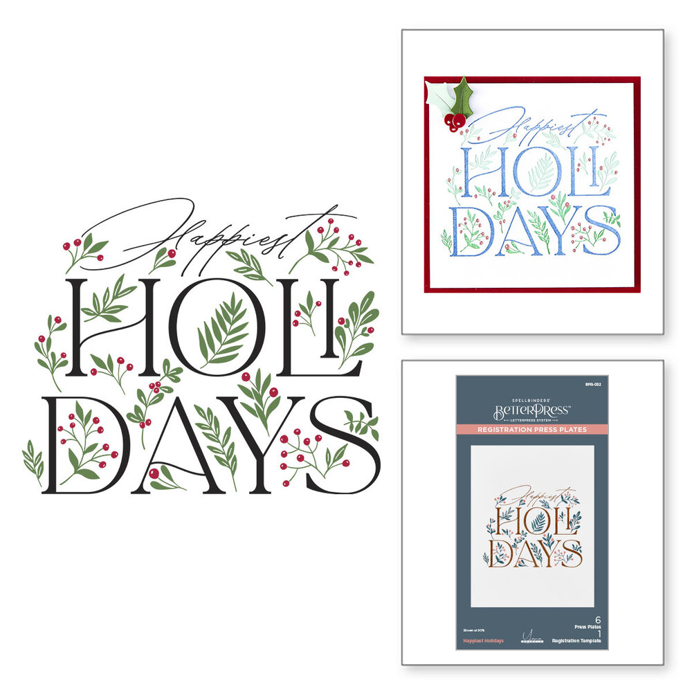 Spellbinders City Holiday Press Plate Set Happiest Holidays Registration (BPR-032) Spellbinders City Holiday Press Plate Set Happiest Holidays Registration (BPR-032)