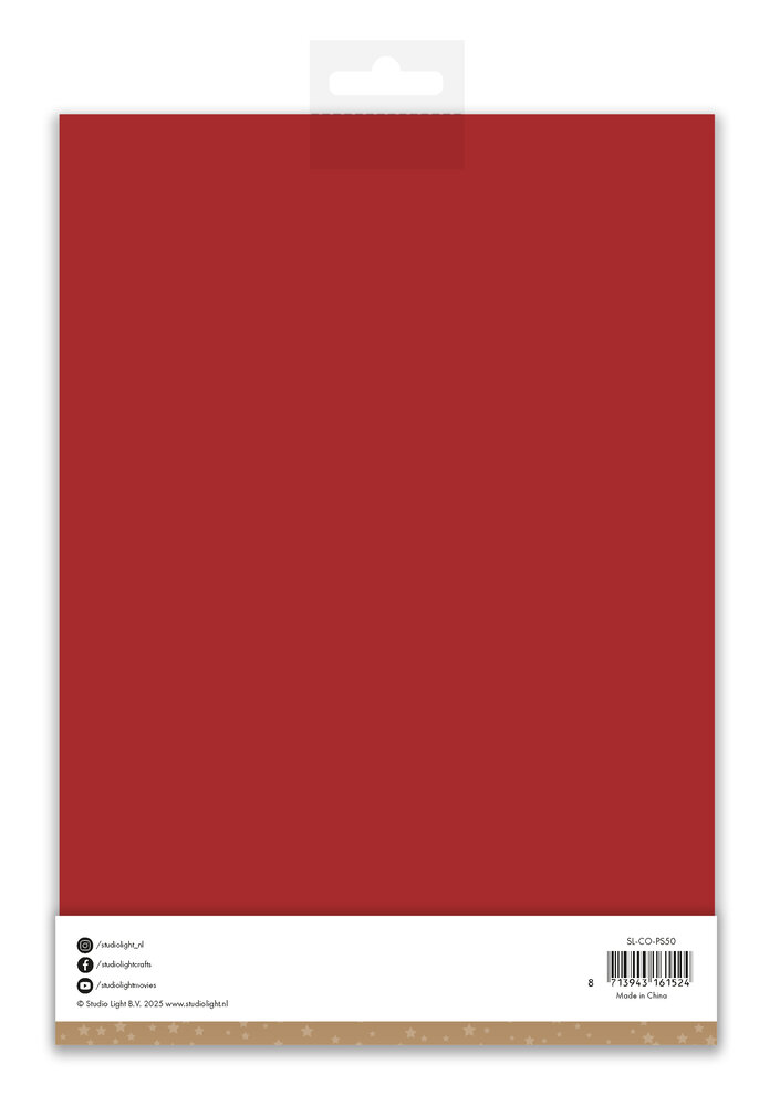 Studio Light Red Cardstock A4 Christmas Paper Set (10 sheets) (SL-CO-PS50) (BASIC) Studio Light Red Cardstock A4 Christmas Paper Set (10 sheets) (SL-CO-PS50) (BASIC)