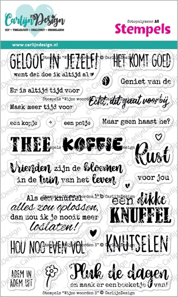 CarlijnDesign Stempels Wijze Woorden 3 (CDST-0155) CarlijnDesign Stempels Wijze Woorden 3 (CDST-0155)
