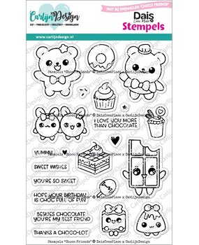 CarlijnDesign Clear Stamps Choco Friends (CDST-0154) CarlijnDesign Clear Stamps Choco Friends (CDST-0154)