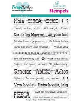 CarlijnDesign Clear Stamps Sugar Skulls Teksten (CDST-0152) CarlijnDesign Clear Stamps Sugar Skulls Teksten (CDST-0152)
