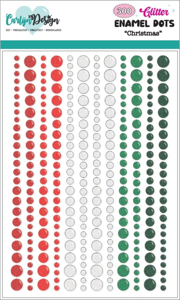 CarlijnDesign Glitter Enamel Dots Christmas (300pcs) (CDED-0010) CarlijnDesign Glitter Enamel Dots Christmas (300pcs) (CDED-0010)