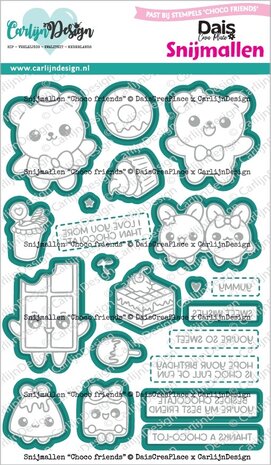 CarlijnDesign Snijmallen Outline Choco Friends (CDSN-0332) CarlijnDesign Snijmallen Outline Choco Friends (CDSN-0332)