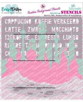 CarlijnDesign Stencils BBS Monster Koffie (CDSC-0045)