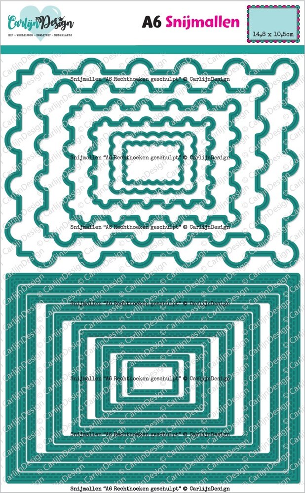 CarlijnDesign Dies A6 Rechthoeken Geschulpt (CDSN-0322) CarlijnDesign Dies A6 Rechthoeken Geschulpt (CDSN-0322)