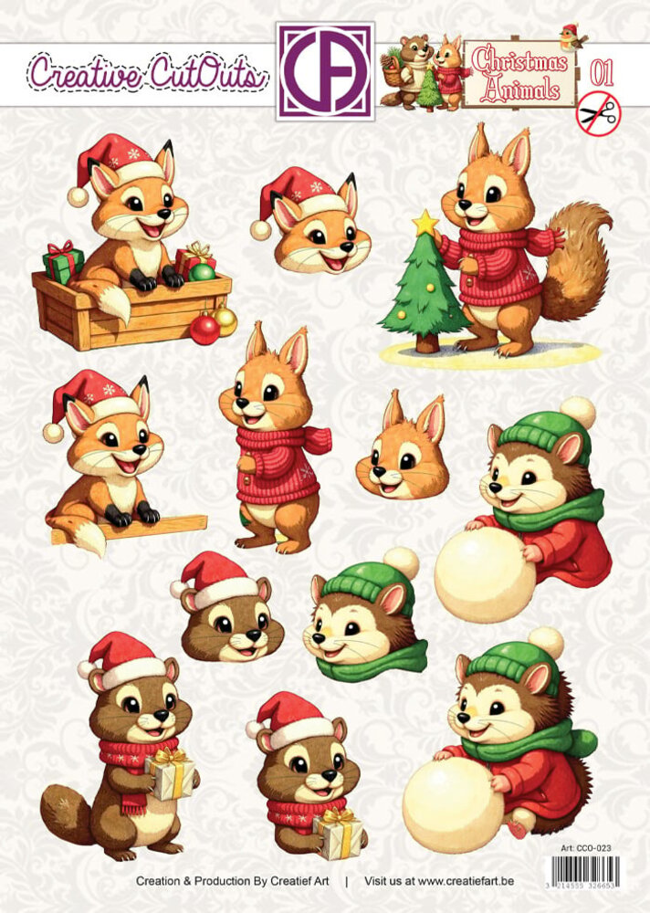 Creatief Art Christmas Animals 01 Creative CutOuts (CCO-023) Creatief Art Christmas Animals 01 Creative CutOuts (CCO-023)