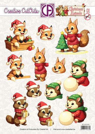 Creatief Art Christmas Animals 01 Creative CutOuts (CCO-023) Creatief Art Christmas Animals 01 Creative CutOuts (CCO-023)